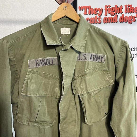 Vintage 1970s Vietnam Era Wind Resistance Poplin US Military OG 107 Slant Pocket - Picture 6 of 6